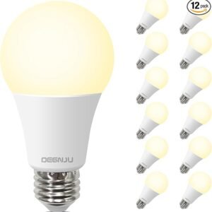 Light Bulbs,100 Watt Light Bulb Eqv, Warm Light Bulbs LED 1500LM, Soft White Light Bulb E26, 13W Bright Standard Appliance Light Bulb, 15000H, Non-Dimmable, White Light Bulbs for Rooms, 12 Pack