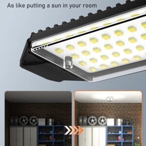 Adiding LED Garage Light Bulb 2 Pack Super Bright Basement Lighting w/ 6+1 Deformable Panel 6500K Shop Ceiling Light Screw in E26 E27 Base Socket for Workshop,Attic,Warehouse,Utility Room,Laundry