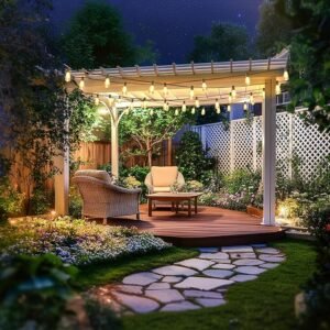 Outdoor String Lights 100 FT 52 Shatterproof LED Bulbs, UL Certified Patio Lights Outdoor Light Strings Waterproof for Patio Yard Outside Party Wedding, Connectable Dimmable 50 Sockets 2700K
