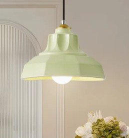 Single Head Pendant Lamp, Ceramic Lampshade, Living Room, Bedroom, Study, Bar, Cafe Bedside, Staircase, Office Lighting Fixtures